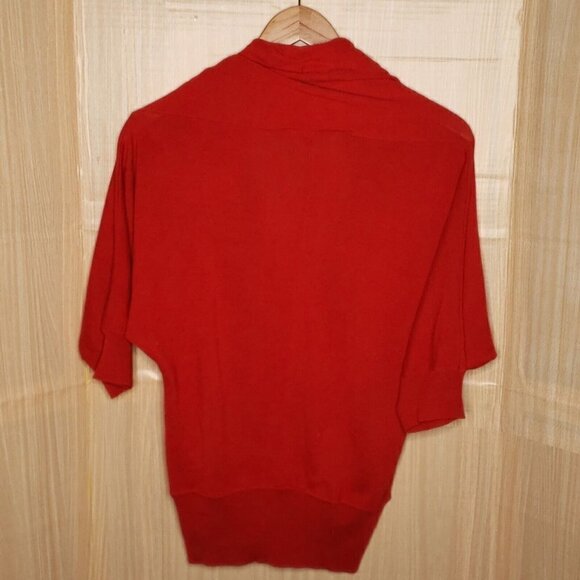 Diesel Womens Red Wool Blend Dolman Sleeve Cardigan Sweater Small - Picture 2 of 6